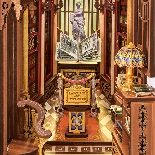 Book Nook Bibliothek der Wunder, Bausatz mit Licht fürs Bücherregal