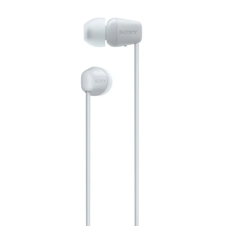 Sony WI-C100 | Écouteurs intra-auriculaires - Sans fil - Bluetooth - Tour de cou - Microphone - IPX4 - Blanc