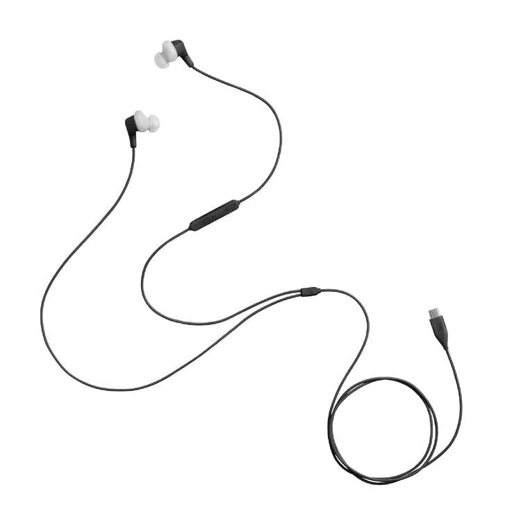 JBL Endurance Run 3C | Casque intra-auriculaire - USB-C - Sport - Filaire - IP65 - Noir/Gris