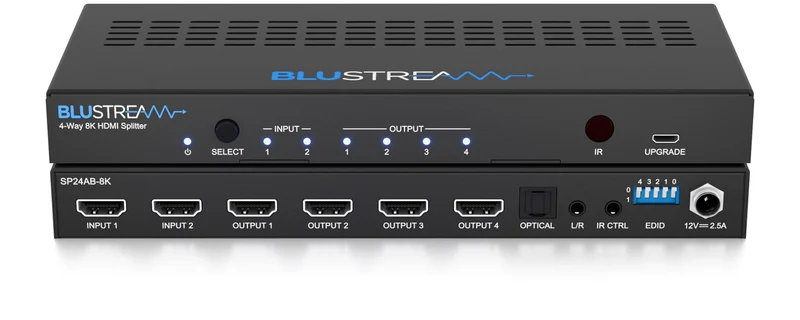 SP24AB 8K HDMI Switcher et Extracteur – 2 sources vidéo vers 4 téléviseurs
