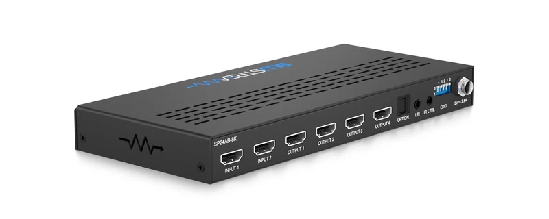 SP24AB 8K HDMI Switcher et Extracteur – 2 sources vidéo vers 4 téléviseurs
