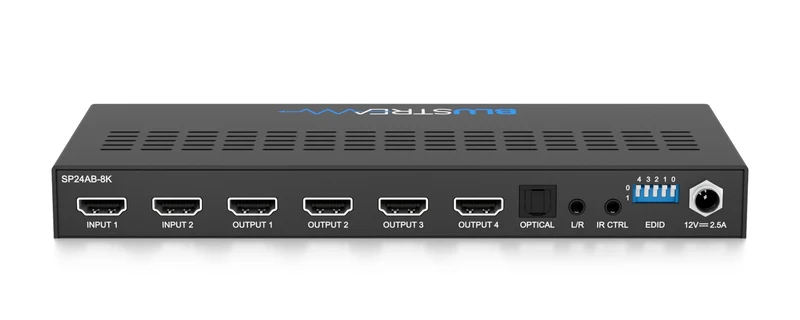 SP24AB 8K HDMI Switcher et Extracteur – 2 sources vidéo vers 4 téléviseurs