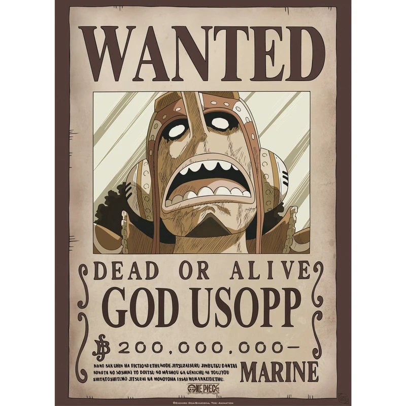 One Piece Steckbrief-Poster mit Usopp und Franky