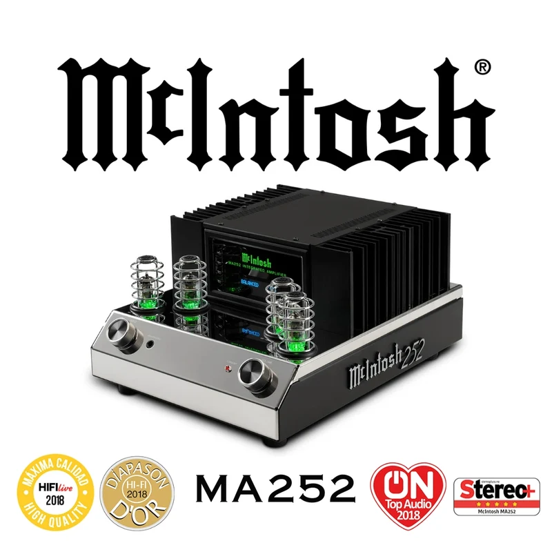 McIntosh MA252 - Amplificateur stéréo intégré hybride 100 Watts/Canal, entrée phono (Boîte ouverte)