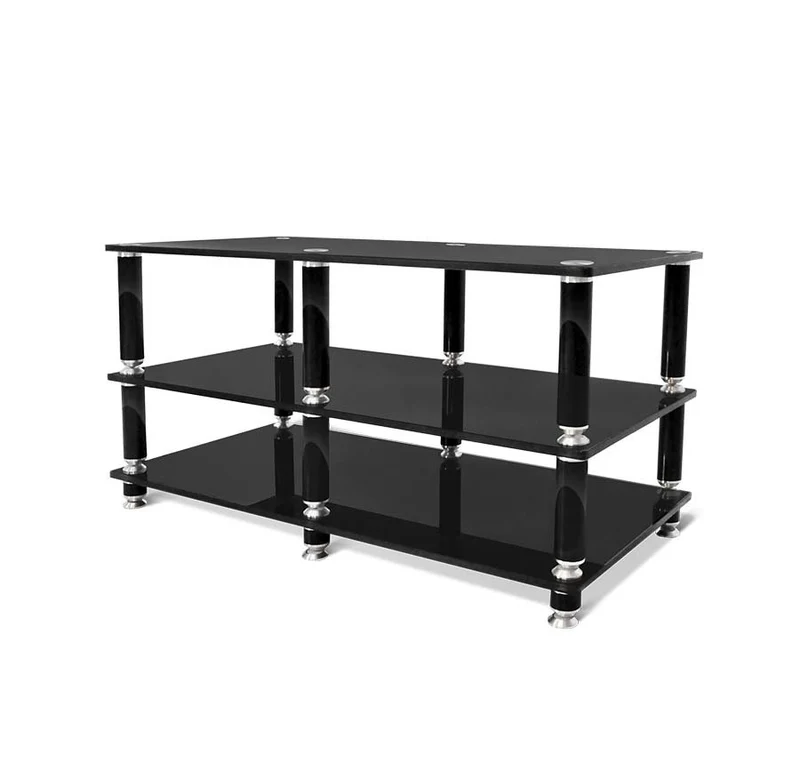 Norstone STÄBBL AV | Meuble audio haut de gamme noir laqué