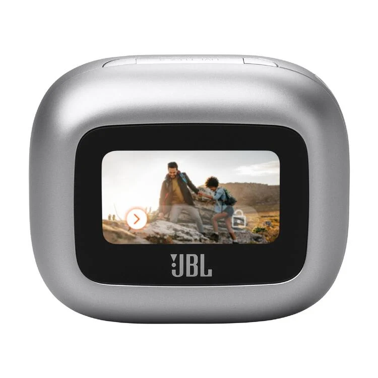 JBL Live Flex 3 | Casque intra-auriculaire - Sans fil - Réduction du bruit - Écran tactile 1,45" - Argent