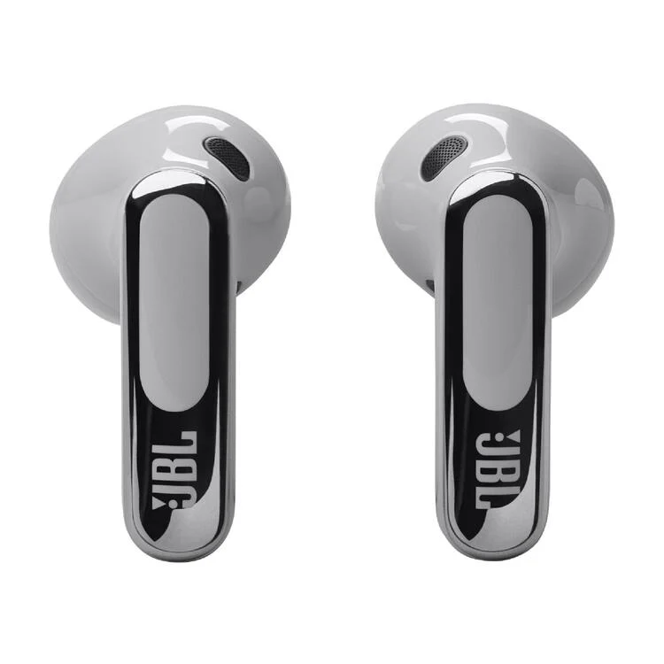 JBL Live Flex 3 | Casque intra-auriculaire - Sans fil - Réduction du bruit - Écran tactile 1,45" - Argent