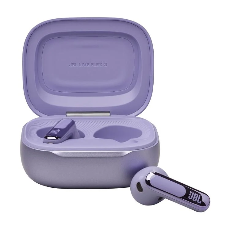 JBL Live Flex 3 | Casque intra-auriculaire - Sans fil - Réduction du bruit - Écran tactile 1,45" - Violet