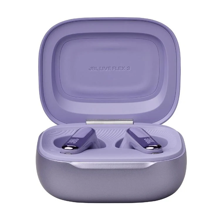 JBL Live Flex 3 | Casque intra-auriculaire - Sans fil - Réduction du bruit - Écran tactile 1,45" - Violet