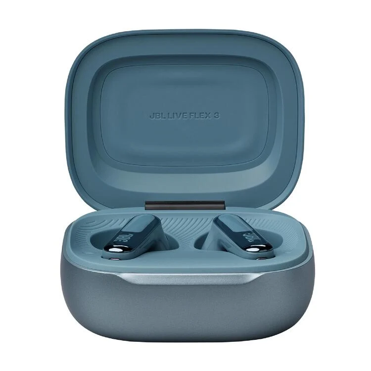 JBL Live Flex 3 | Casque intra-auriculaire - Sans fil - Réduction du bruit - Écran tactile 1,45" - Bleu