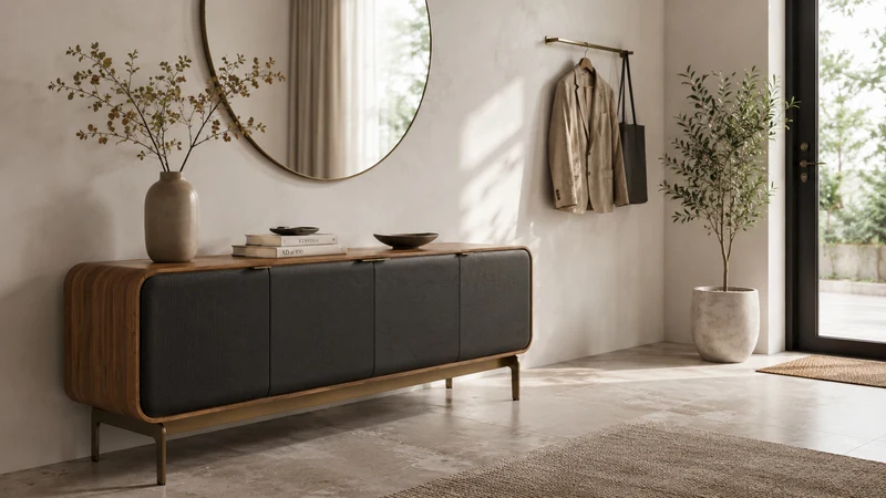 BDI Plume 8079 | Meuble multimédia 4 portes audio-vidéo/téléviseur jusqu'à 85 pouces