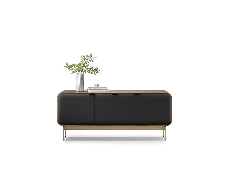 BDI Plume 8077 | Meuble multimédia 3 portes audio-vidéo/téléviseur jusqu'à 70 pouces