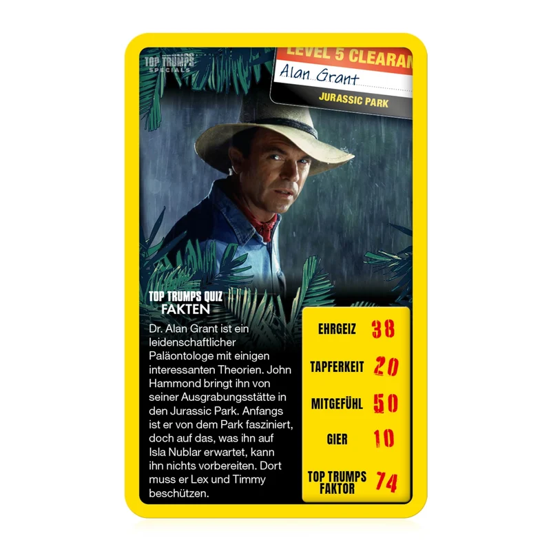Jurassic Park Top Trumps Kartenspiel