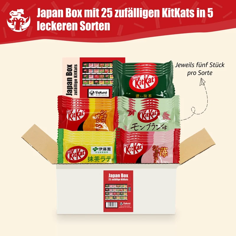 Japanische KitKat Snackbox mit 25 Riegeln