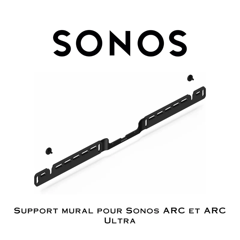 Sonos Arc Ultra | Support mural noir pour barre de son ARC et ARC Ultra