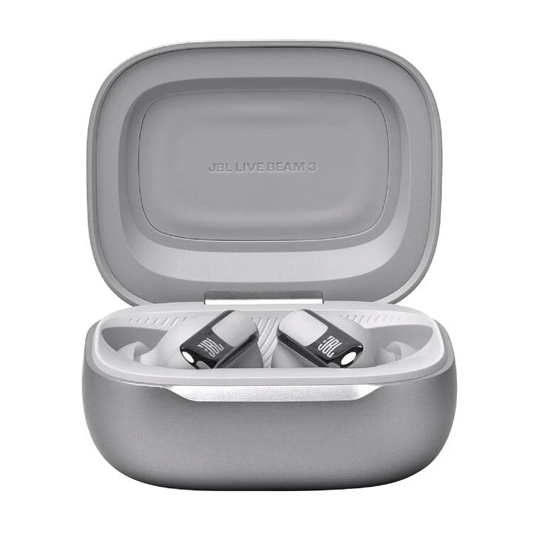 JBL Live Beam 3 | Casque intra-auriculaire - Écran tactile LED 1,45" - Argent