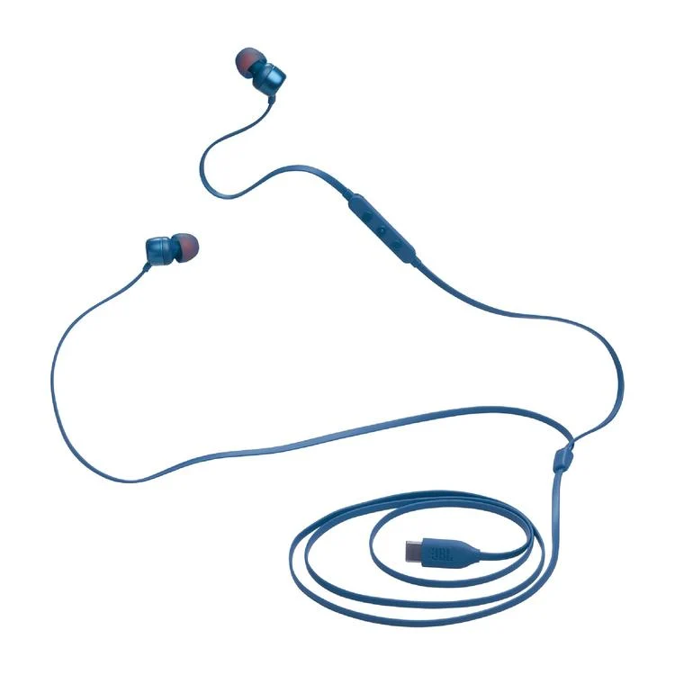 JBL Tune 310C | Casque intra-auriculaire - filaire - USB-C - télécommande 3 boutons - bleu