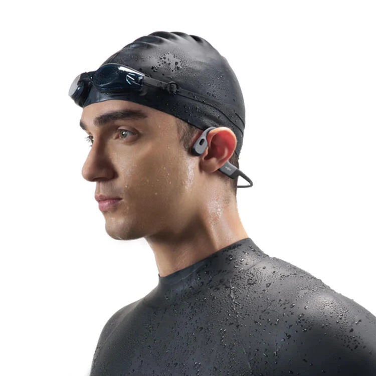 SHOKZ OpenSwim Pro | Ecouteurs à conduction osseuse - Pour la natation - Bluetooth - IP68 - 9 heures d'autonomie - Gris