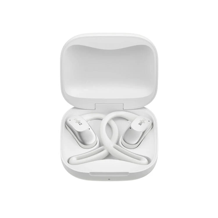 SHOKZ OpenFit Air | Casque à conduction osseuse - Jusqu'à 28 heures d'écoute - Bluetooth - Blanc