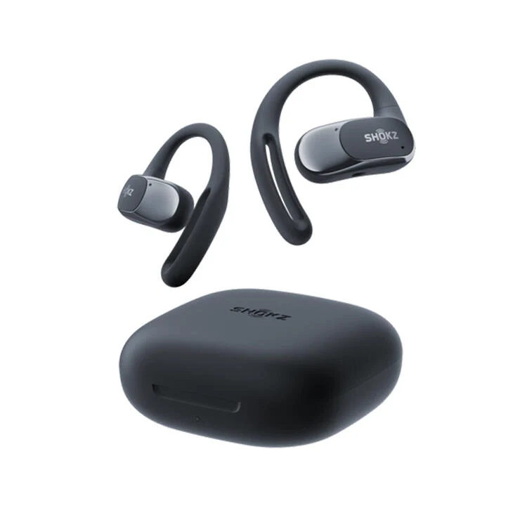 SHOKZ OpenFit Air | Casque à conduction osseuse - Jusqu'à 28 heures d'écoute - Bluetooth - Noir