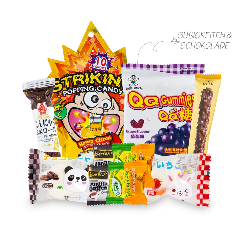Asiatische Süßigkeiten-Box mit über 30 Sorten