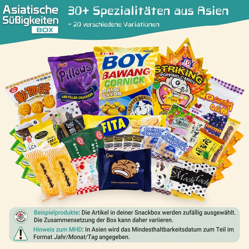 Asiatische Süßigkeiten-Box mit über 30 Sorten