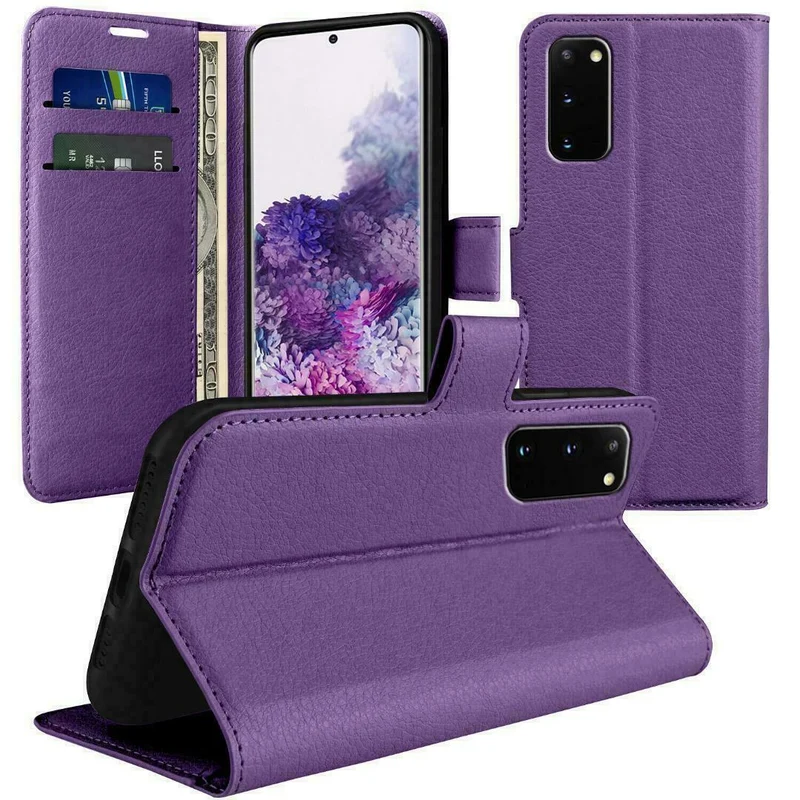 Samsung A12 Wallet Card Insert Case Faux Leather Black Full Protection