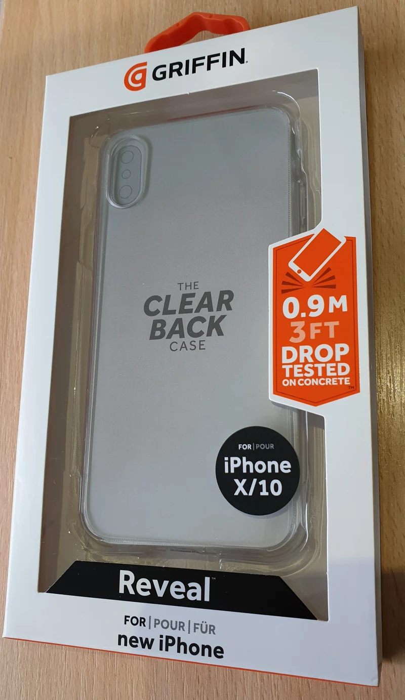 Griffin Clear Back Survivor iPhone X/XS 10 Case 3ft Drop Tested on Concrete Impact Protection Shell