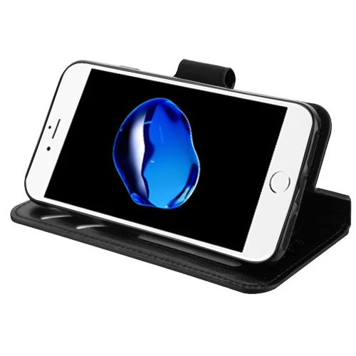 iPhone 7/8 Black Wallet Case Card Insert Stand Cover
