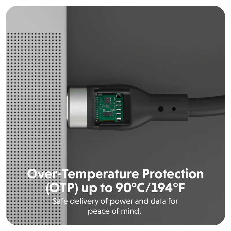 HyperJuice 240W Silicone USB-C to USB-C Cable (3ft/1m) - Noir