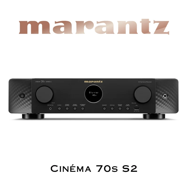 Marantz Cinema 70s S2 - Récepteur cinéma maison 7.2, 8K, 50W, 7 canaux amplifiés, Dolby Atmos, DTS:X, Format Slim