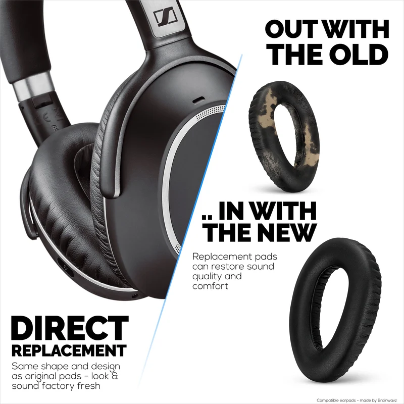 Oreillettes de remplacement pour écouteurs Sennheiser PXC480, PXC550, PXC 550-II, MB660 UC, MB 660 MC, coussins en cuir PU souple, installation facile et rapide