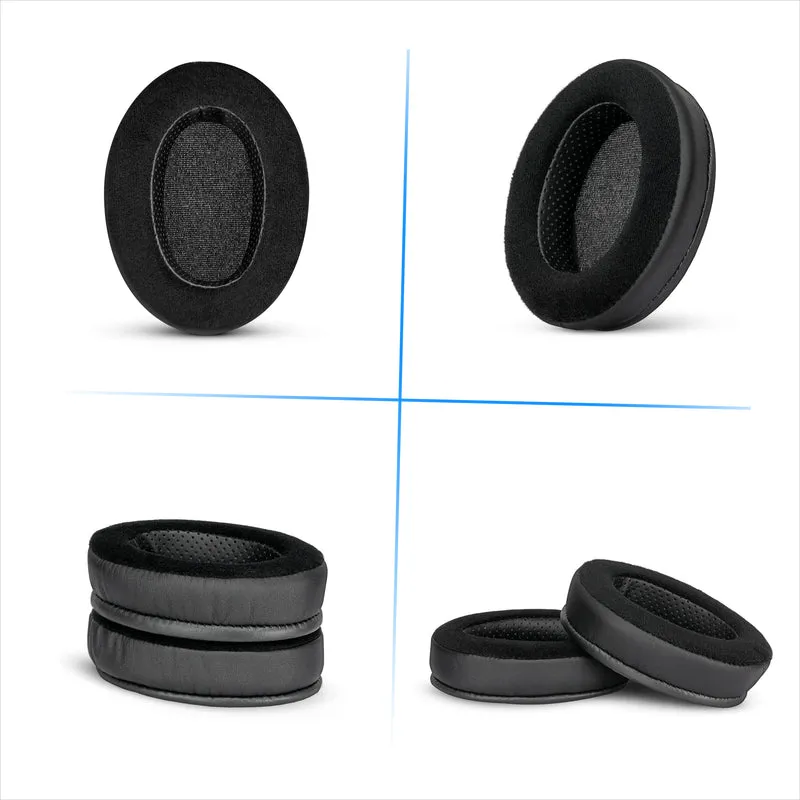 Coussinets hybrides épais pour écouteurs Sennheiser HD600, HD650, HD660S, HD525, HD535, HD545 et Massdrop HD58X, HD6XX – Mousse à mémoire de forme avec matériau hybride en velours et cuir PU