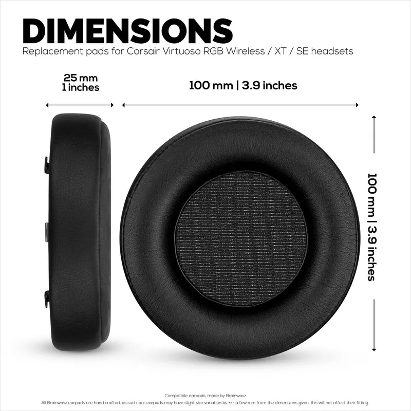 Oreillettes de remplacement pour casque de jeu Corsair Virtuoso RGB (sans fil/XT/SE), cuir PU souple et confort supplémentaire