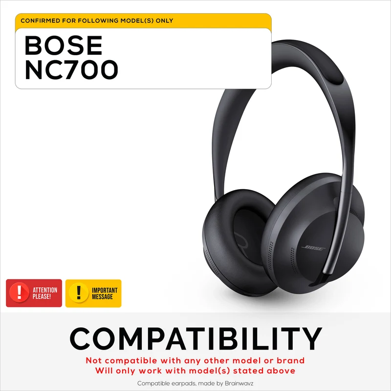 Oreillettes de remplacement hybrides Bose NC700 avec gel, mousse à mémoire de forme, tissus respirants et cuir PU souple
