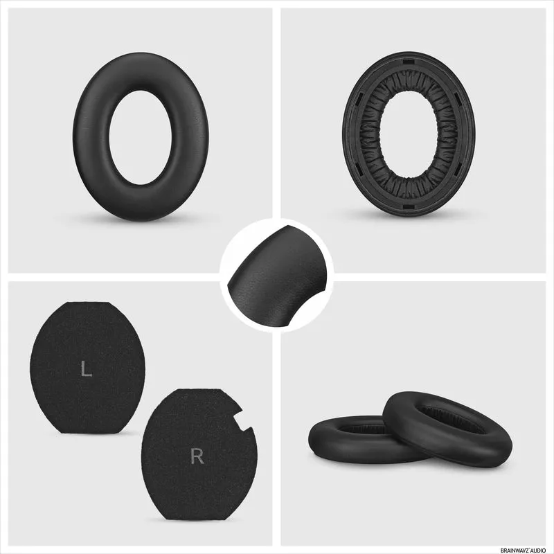 Oreillettes de remplacement pour écouteurs sans fil Sennheiser Momentum 4 avec cuir PU souple et mousse à mémoire de forme