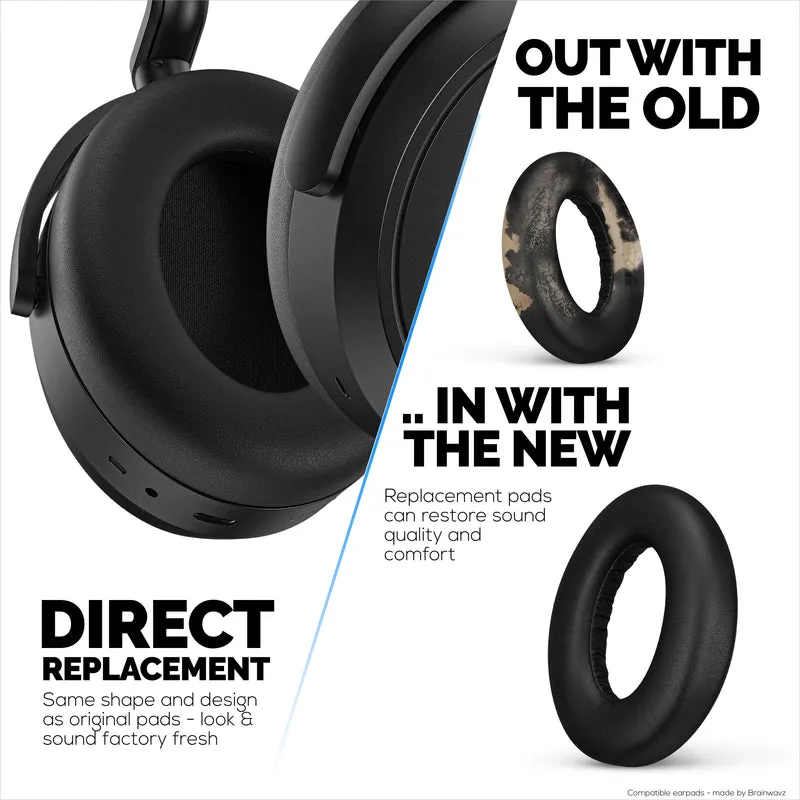 Oreillettes de remplacement pour écouteurs sans fil Sennheiser Momentum 4 avec cuir PU souple et mousse à mémoire de forme