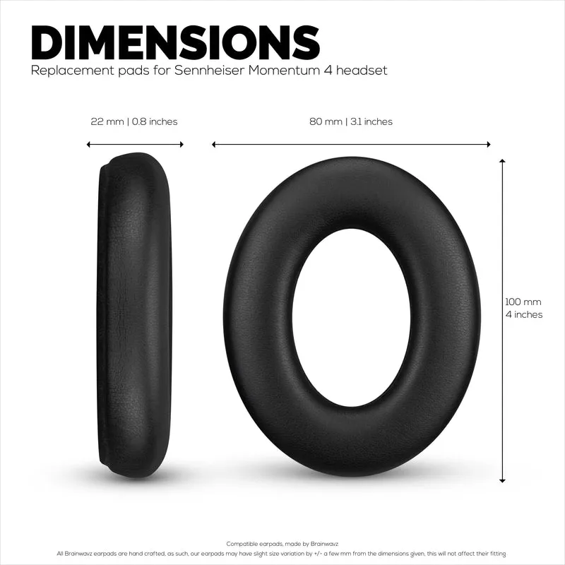 Oreillettes de remplacement pour écouteurs sans fil Sennheiser Momentum 4 avec cuir PU souple et mousse à mémoire de forme