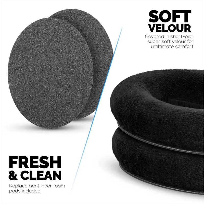 Oreillettes de remplacement pour Sennheiser HD598 (CS/SE/SR), HD599, HD558, HD518, HD595, HD569, HD579, HD560S, HD555, HD515, HD559, velours noir