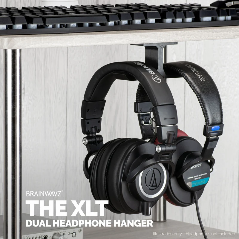 XLT - Support de suspension pour casque double sous le bureau