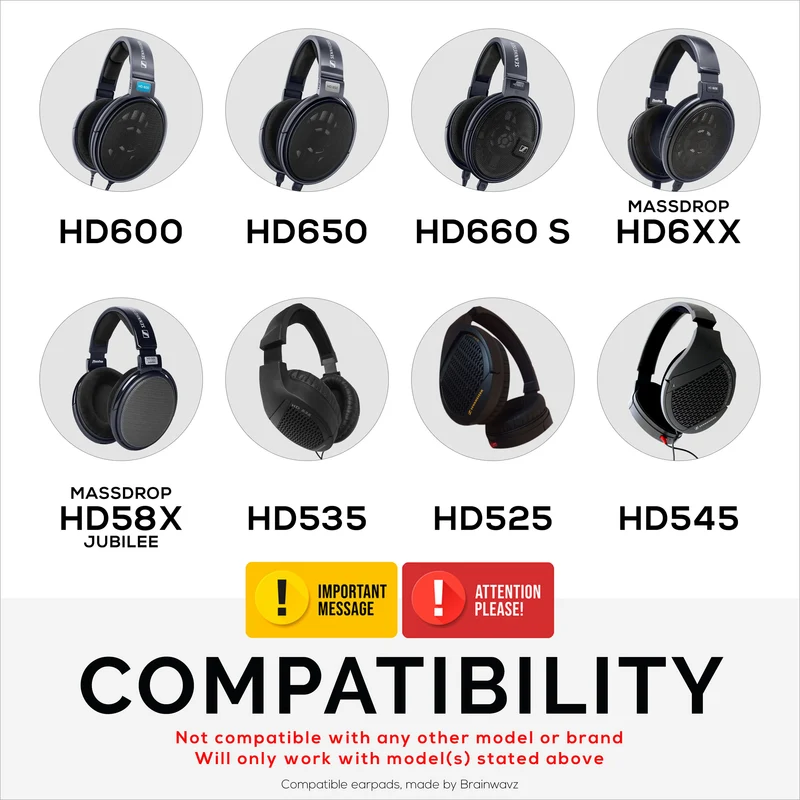 Oreillettes de remplacement pour écouteurs Sennheiser HD600, HD650, HD660S, HD525, HD535, HD545 et Massdrop HD58X, HD6XX – Coussins en velours doux pour plus de confort