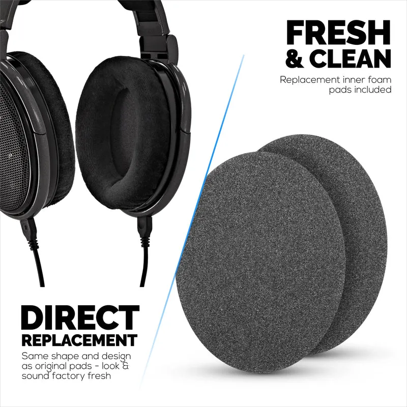 Oreillettes de remplacement pour écouteurs Sennheiser HD600, HD650, HD660S, HD525, HD535, HD545 et Massdrop HD58X, HD6XX – Coussins en velours doux pour plus de confort