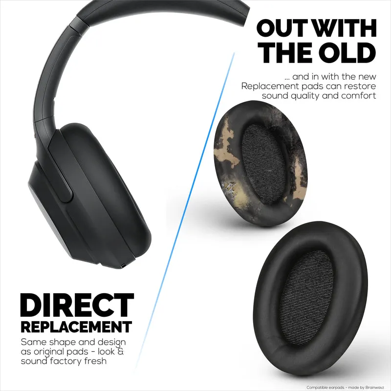 Sony WH-1000XM3 Oreillettes de rechange – Coussinets en cuir PU souple et mousse à mémoire de forme pour plus de confort, installation facile et rapide
