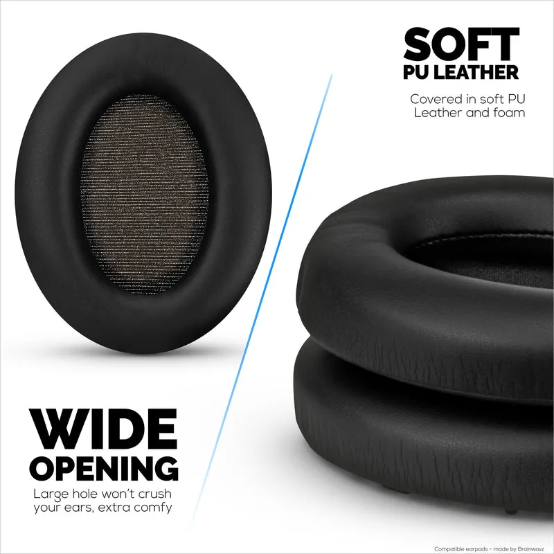 Sony WH-1000XM3 Oreillettes de rechange – Coussinets en cuir PU souple et mousse à mémoire de forme pour plus de confort, installation facile et rapide
