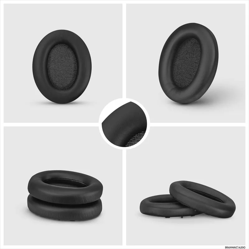 Sony WH-1000XM3 Oreillettes de rechange – Coussinets en cuir PU souple et mousse à mémoire de forme pour plus de confort, installation facile et rapide