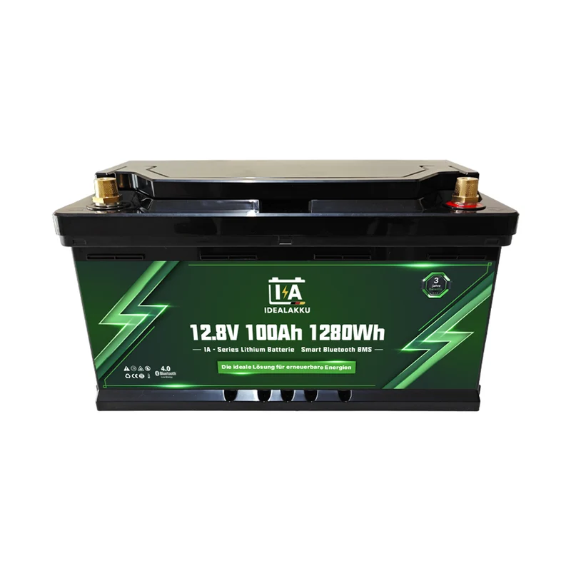 Batterie Lithium LiFePO4 12.8V 100Ah IDEALAKKU IA-12-100 Bluetooth BMS – Remplacement AGM Gel