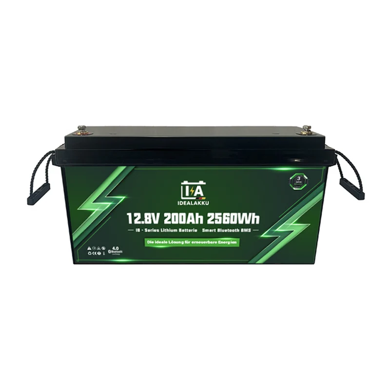 Batterie Lithium LiFePO4 12.8V 200Ah IDEALAKKU IB-12-200 Bluetooth BMS intégré – Remplacement AGM Gel