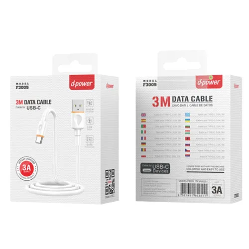 D-Power Type C Cable 3m 3A F3005