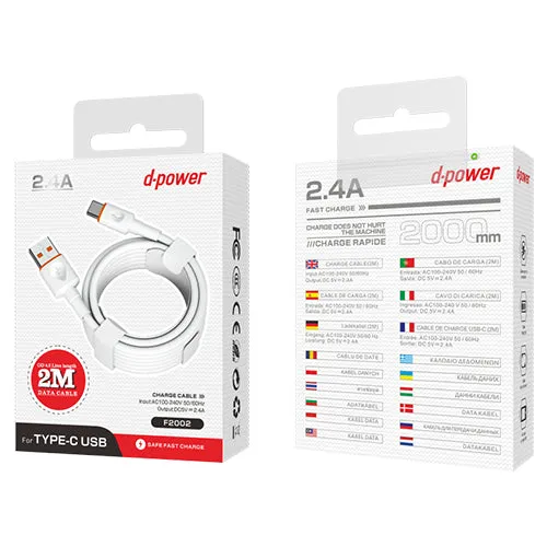 D-Power Type C Cable 2m 2.4A F2002