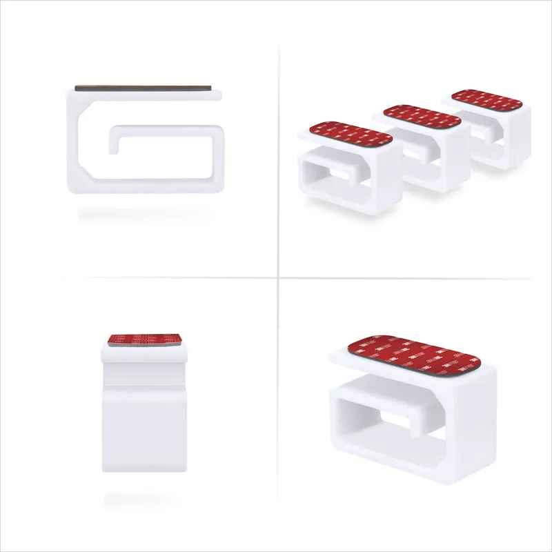 Lot de 3 supports organisateurs de câbles adhésifs VHB, pour câbles lourds, cordons PC et fils avec adhésif puissant, gestion sous le bureau - Petit